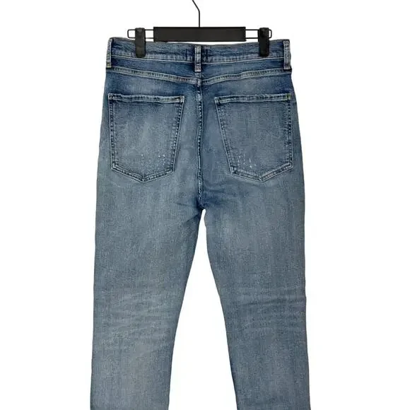 💙 AGOLDE 🩵  Ruby Super High Rise Slim Straight Distressed Ankle Jeans Size 30 - Picture 10 of 12